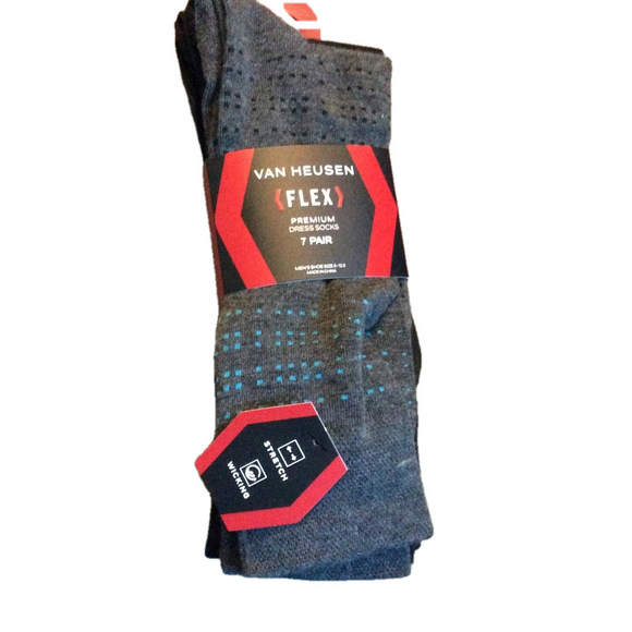 Van Heusen Men’s Dress 7 Pack Socks Size 6 - 12 - Picture 1 of 4